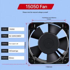 Axial cooling fan, model 15050, Ac 220V380V