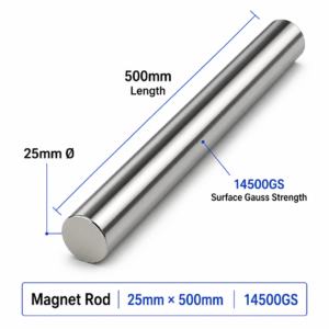 Neodymium Magnet Rod - 25mm×500mm 14500GS