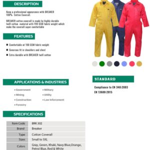 BREAKER 100% COTTON COVERALL