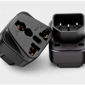 Adapter C14 to Universal Universal 3-pin/2 pin socket with shutter