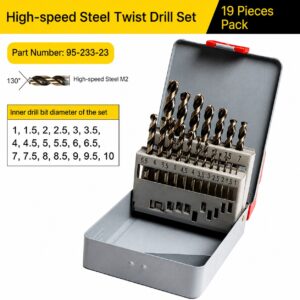 High- speed steel twist drill set